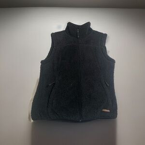 Free Country Women's Vest Sleeveless Full Zip Soft‎ Faux Fur Black Size Medium